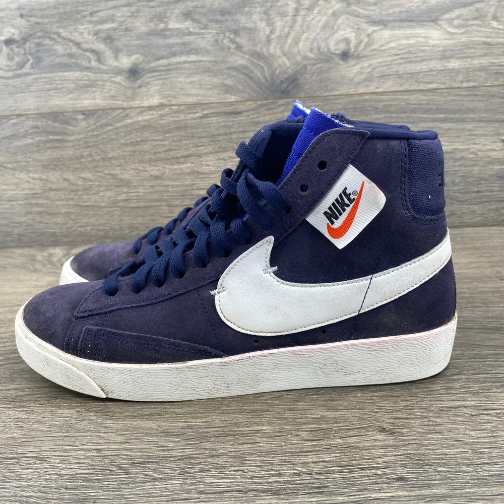 Nike Blazer Mid Rebel 77 Suede Sneakers Shoes Womens Size 8 Dark Blue BQ4022-401
